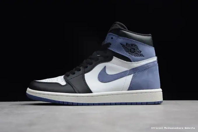 Official Maikesneakers High Air Retro OG 1 Blue Jordan Moon 555088-115 0430